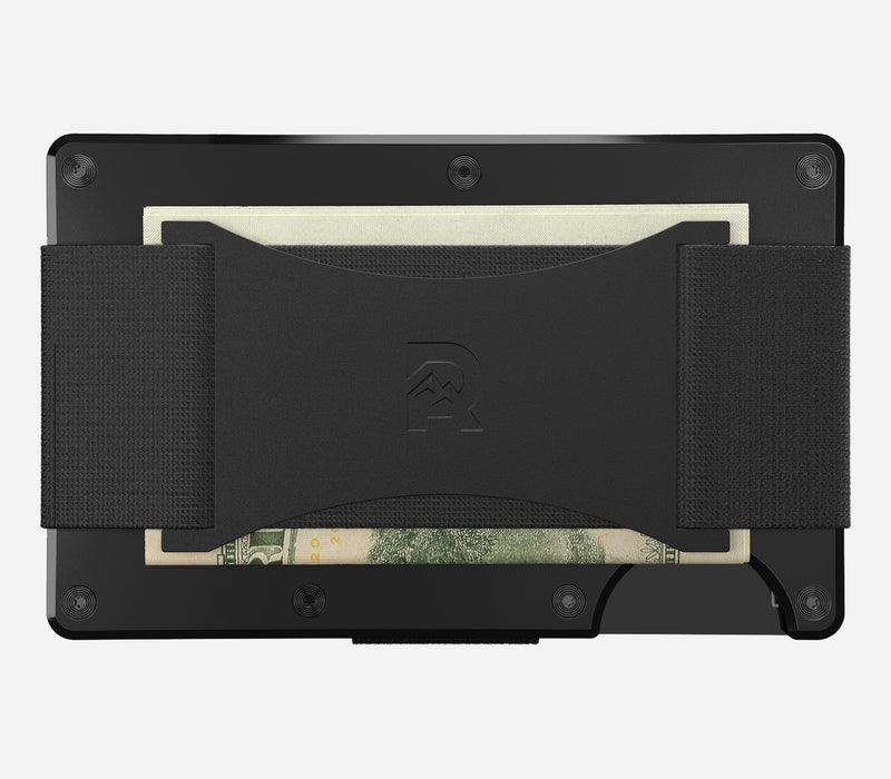 Aluminum | Royal Black Minimalist Wallet - Cash Strap - Purpose-Built / Home of the Trades