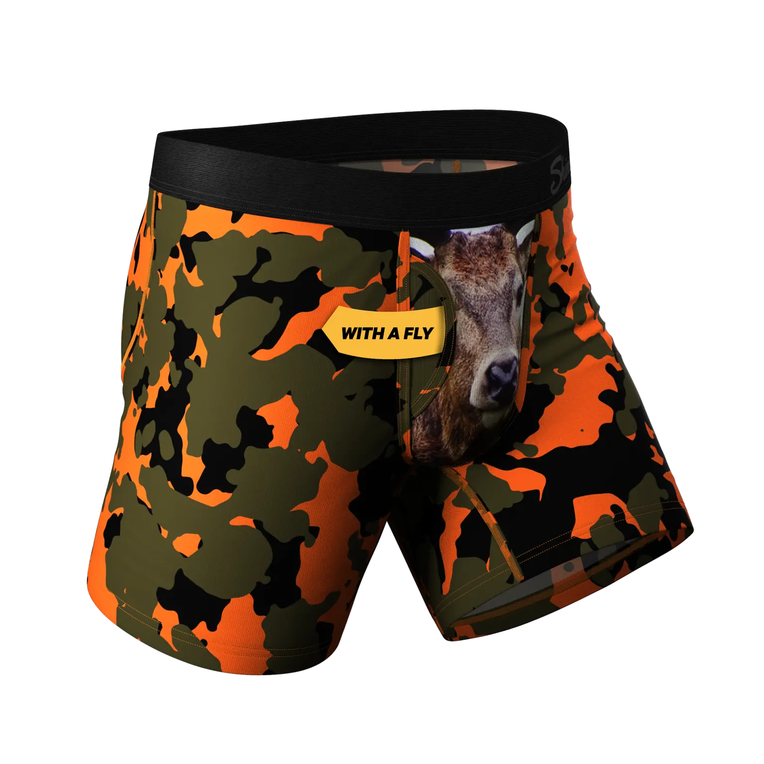 The Bambi Bunchers - Orange Camo Deer Ball Hammock® Pouch Underwear With Fly
