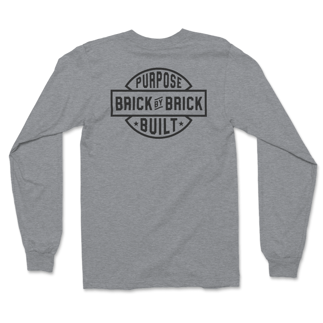 Brick By Brick Long Sleeve - Ash - Purpose-Built / Home of the Trades