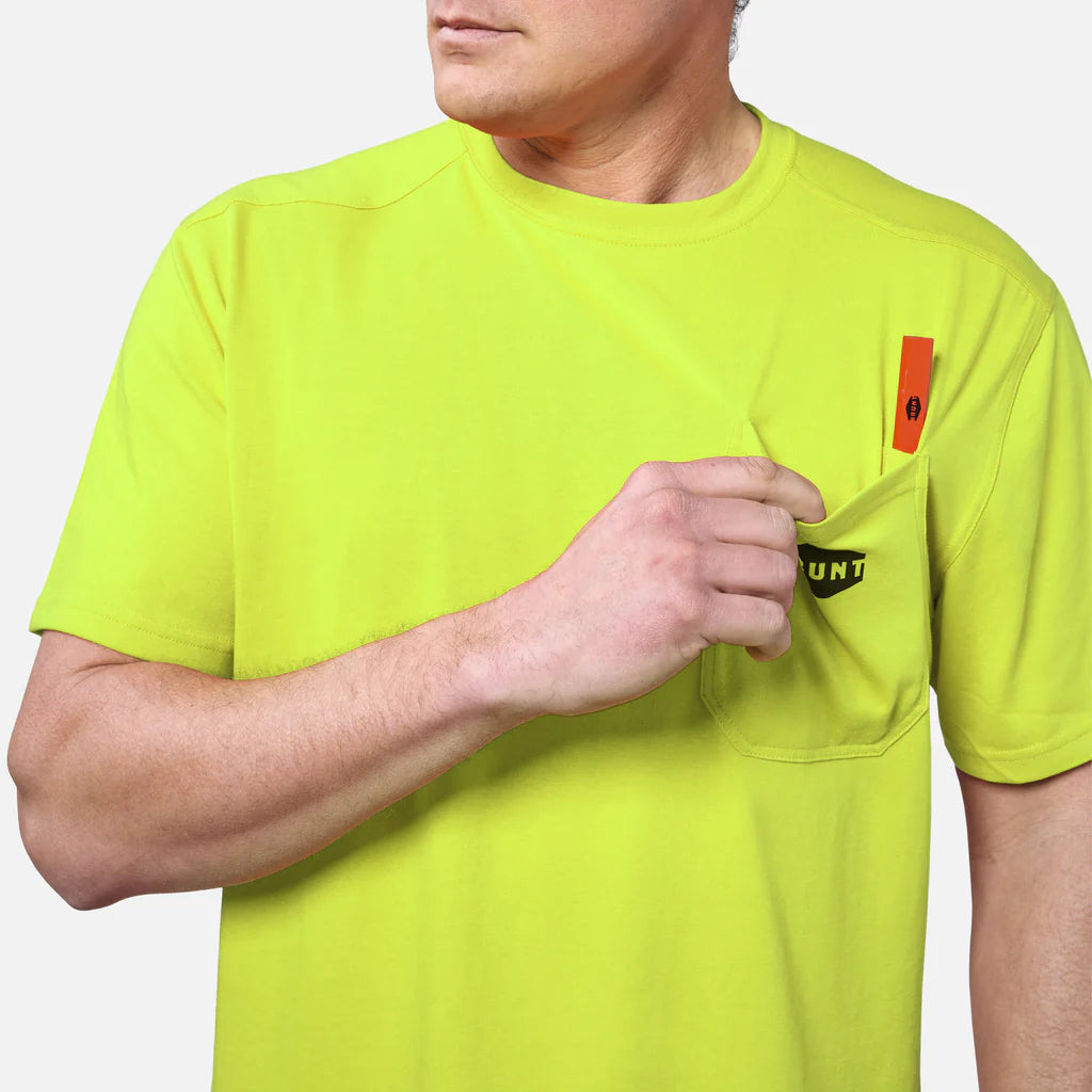 The BRUNT SS Pocket Tee- Hi-Vis Yellow