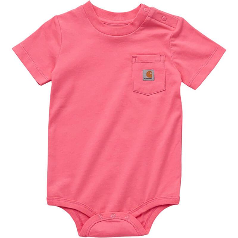 Carhartt Infant Short Sleeve Pocket Bodysuit - Pink Lemonade - Purpose-Built / Home of the Trades