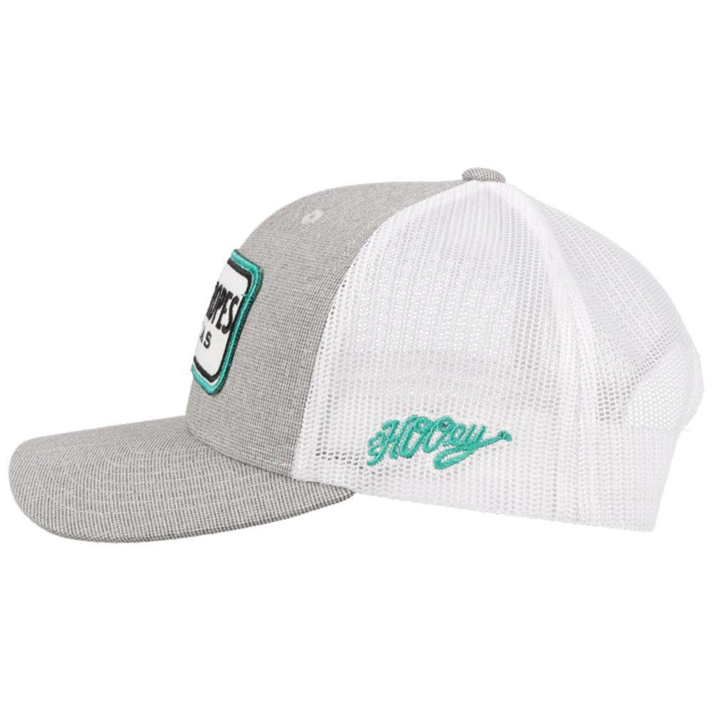 CR064 Cactus Ropes Hat - Grey/White/Turquoise Patch - Purpose-Built / Home of the Trades