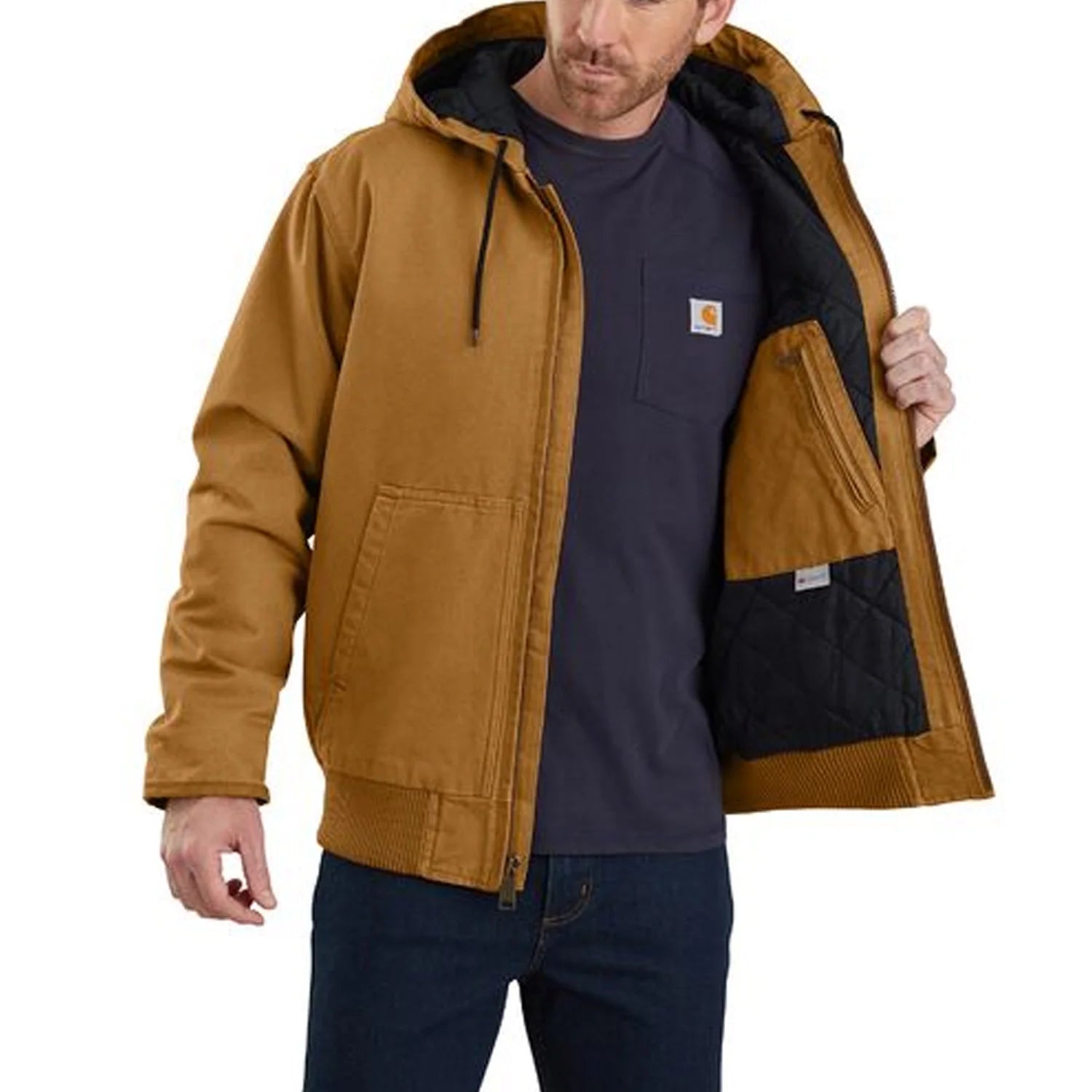 Washed Duck Insulated Jacket - Brown