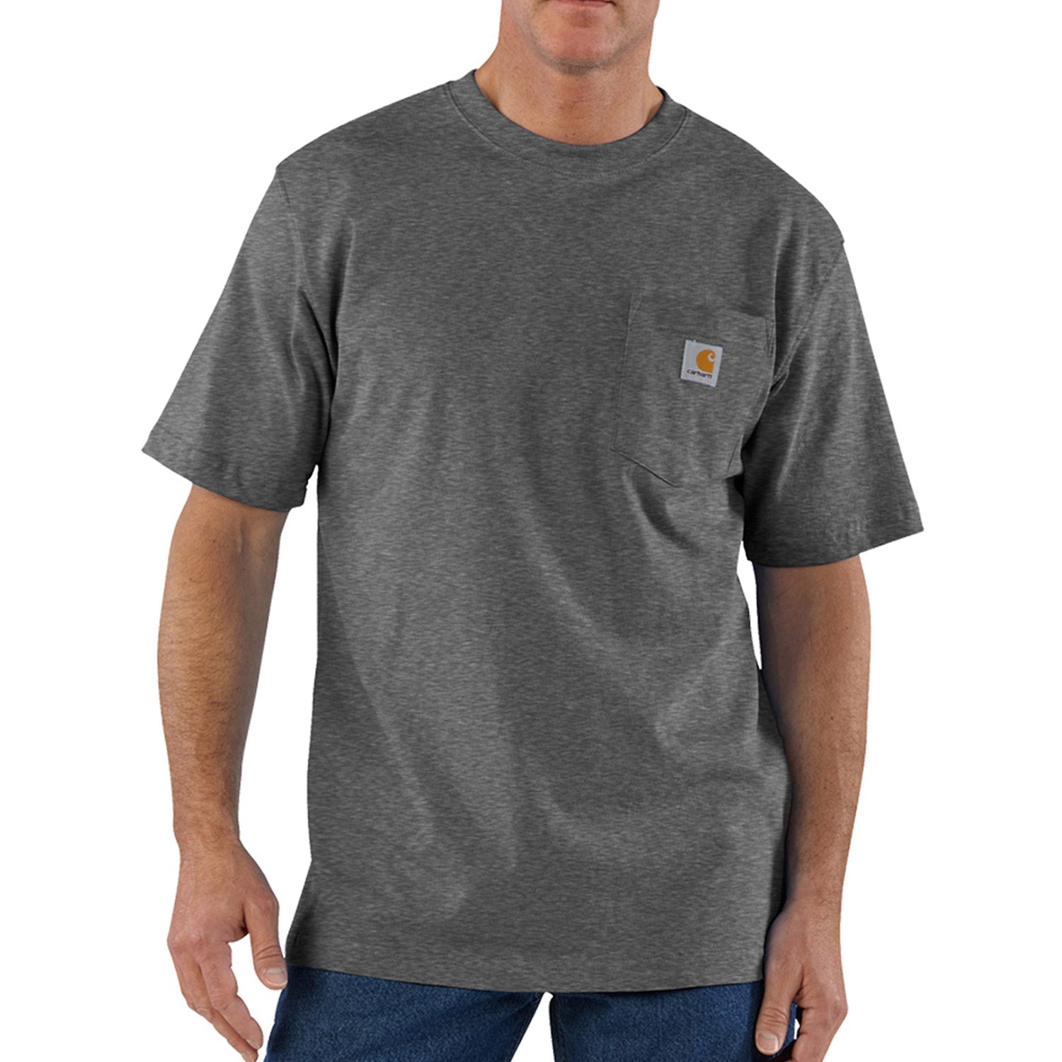 K87 - Loose Fit Heavyweight Pocket Tee, Carbon Heather