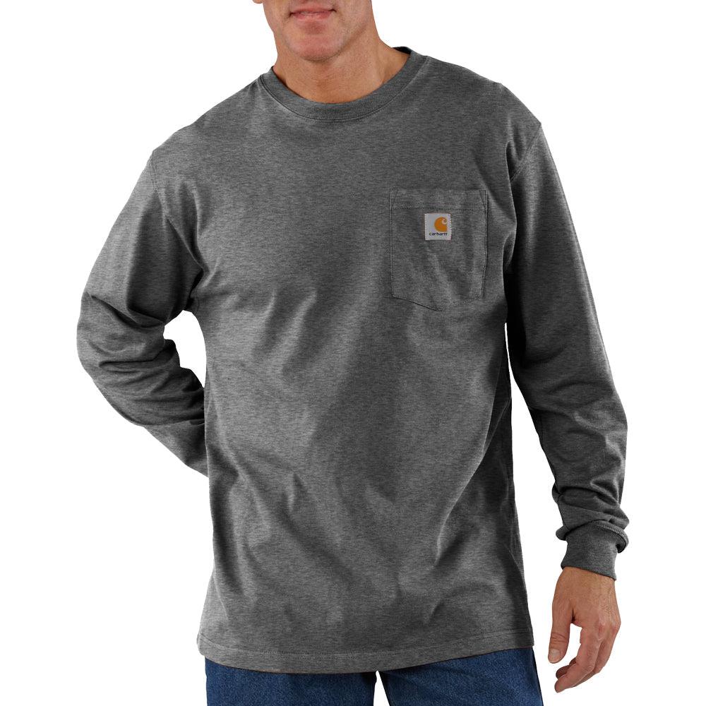 K126 - Workwear Long Sleeve Pocket T-Shirt - Carbon - Purpose-Built / Home of the Trades