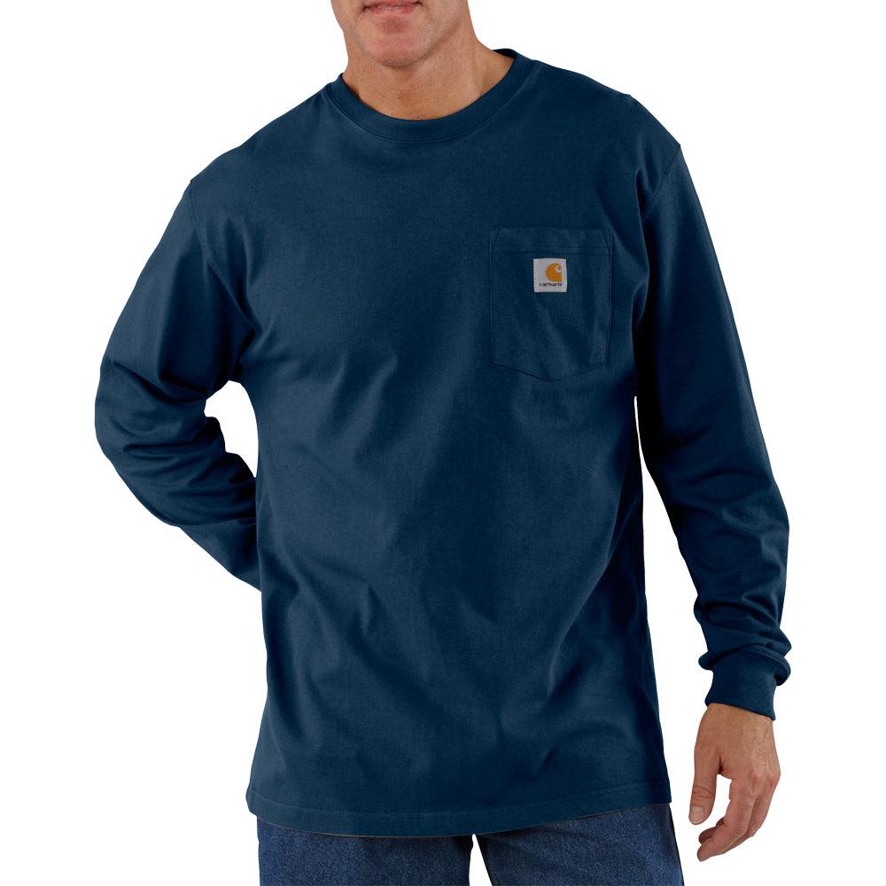 K126 - Loose fit heavyweight long-sleeve pocket t-shirt - Navy - Purpose-Built / Home of the Trades