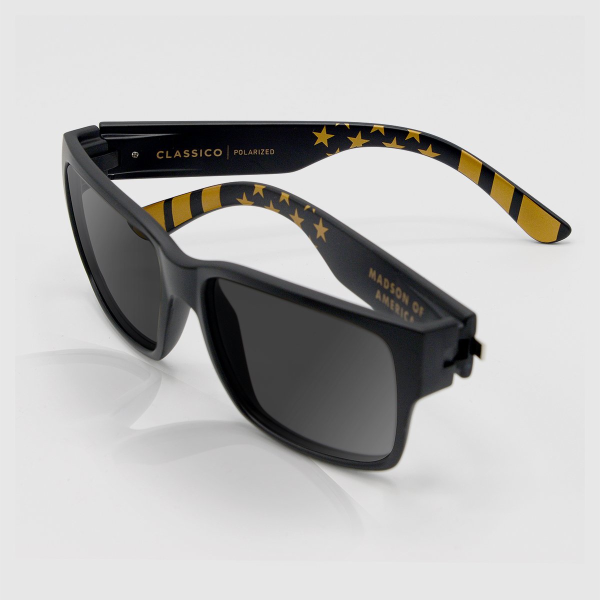 Classico - Black-Gold Stars Stripes / Grey Polarized