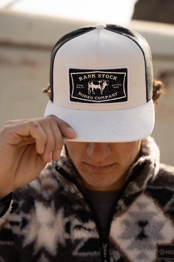 Rank Stock Hat - White/Black - Purpose-Built / Home of the Trades