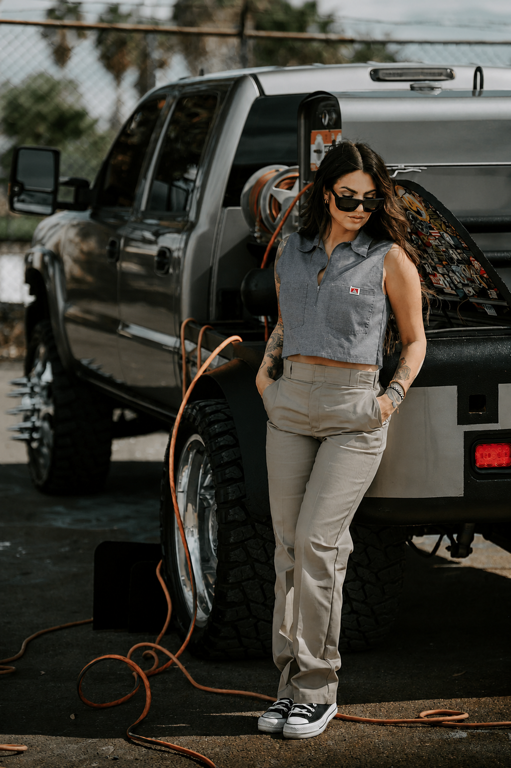Ben Davis x Purpose-Built: Custom Women's Crop - Charcoal Heather