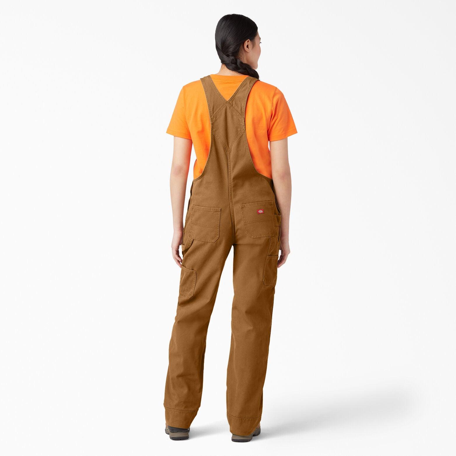 Women's Relaxed Fit Bib Overalls - Rinsed Brown Duck