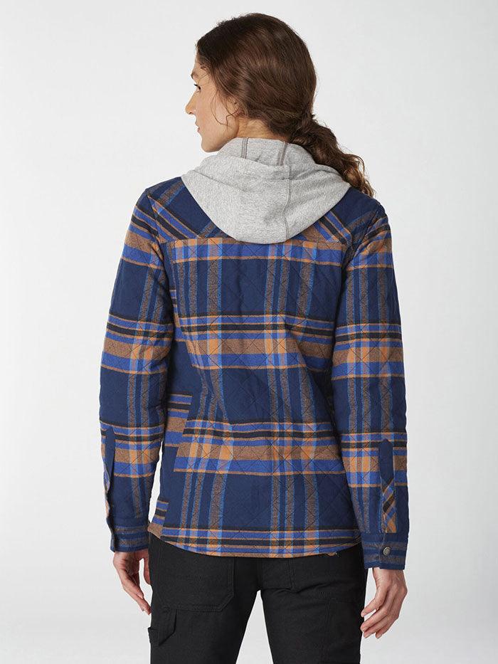 Women’s Flannel Hooded Shirt Jacket - Deep Blue - Purpose-Built / Home of the Trades