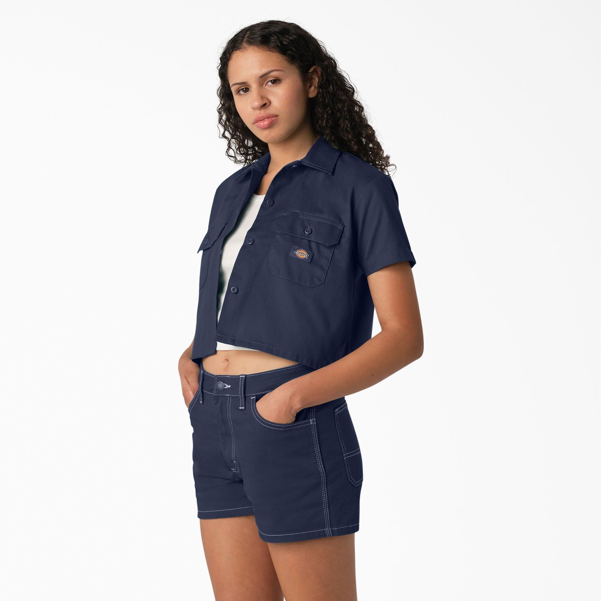 Women's Cropped Work Shirt, Ink Navy - Purpose-Built / Home of the Trades