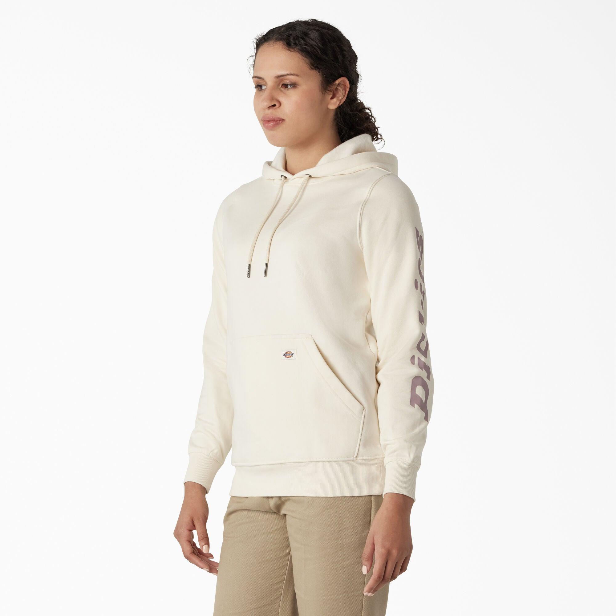 Women's Water Repellent Sleeve Logo Hoodie, Antique White - Purpose-Built / Home of the Trades