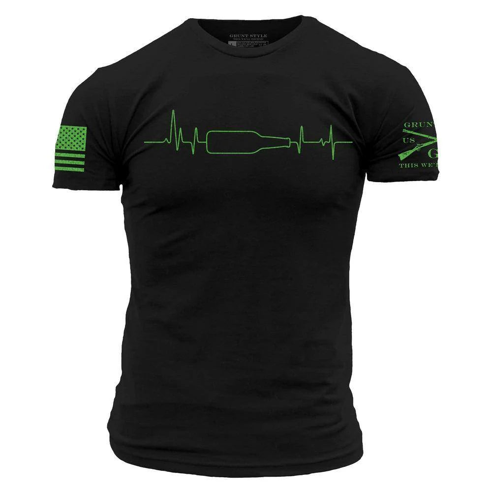 Men's Drinking EKG Tee - Black