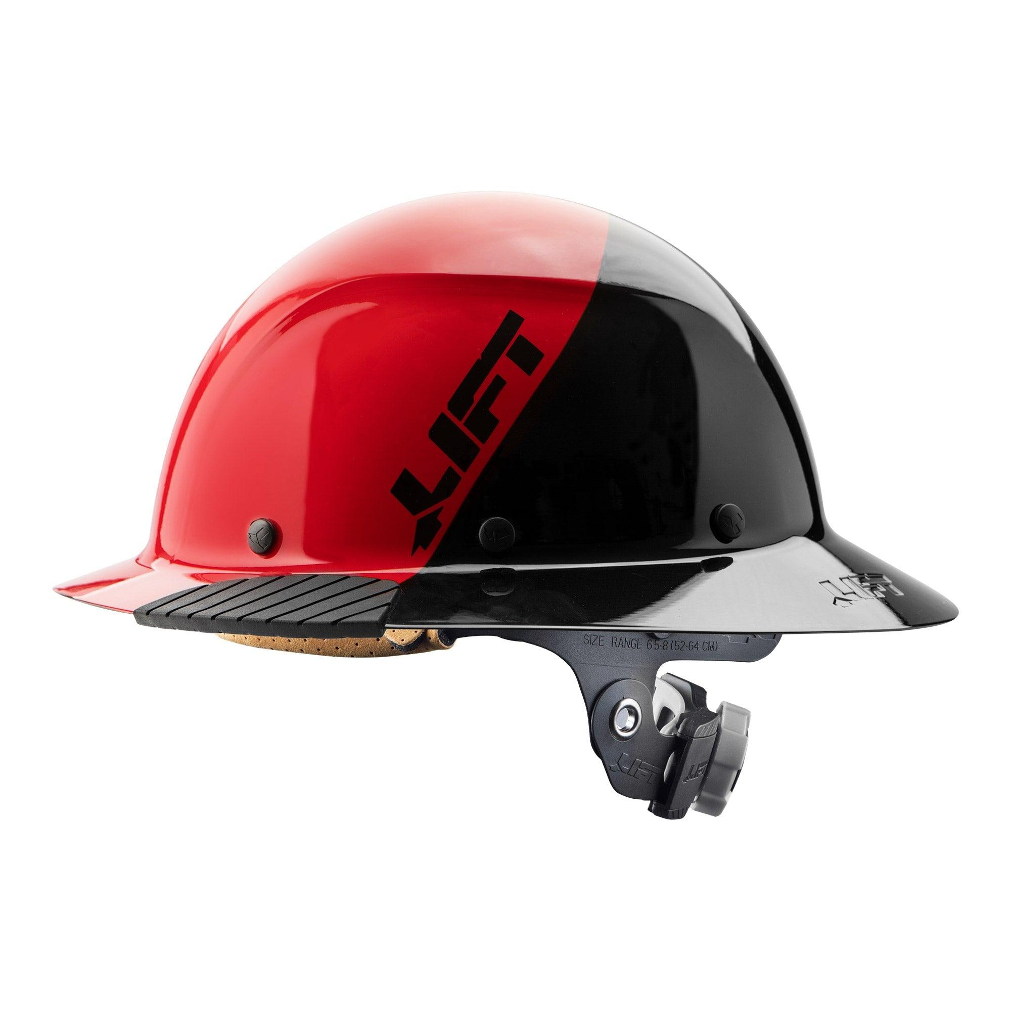 DAX FIFTY/50 RED FULL BRIM HARD HAT - Red / Black