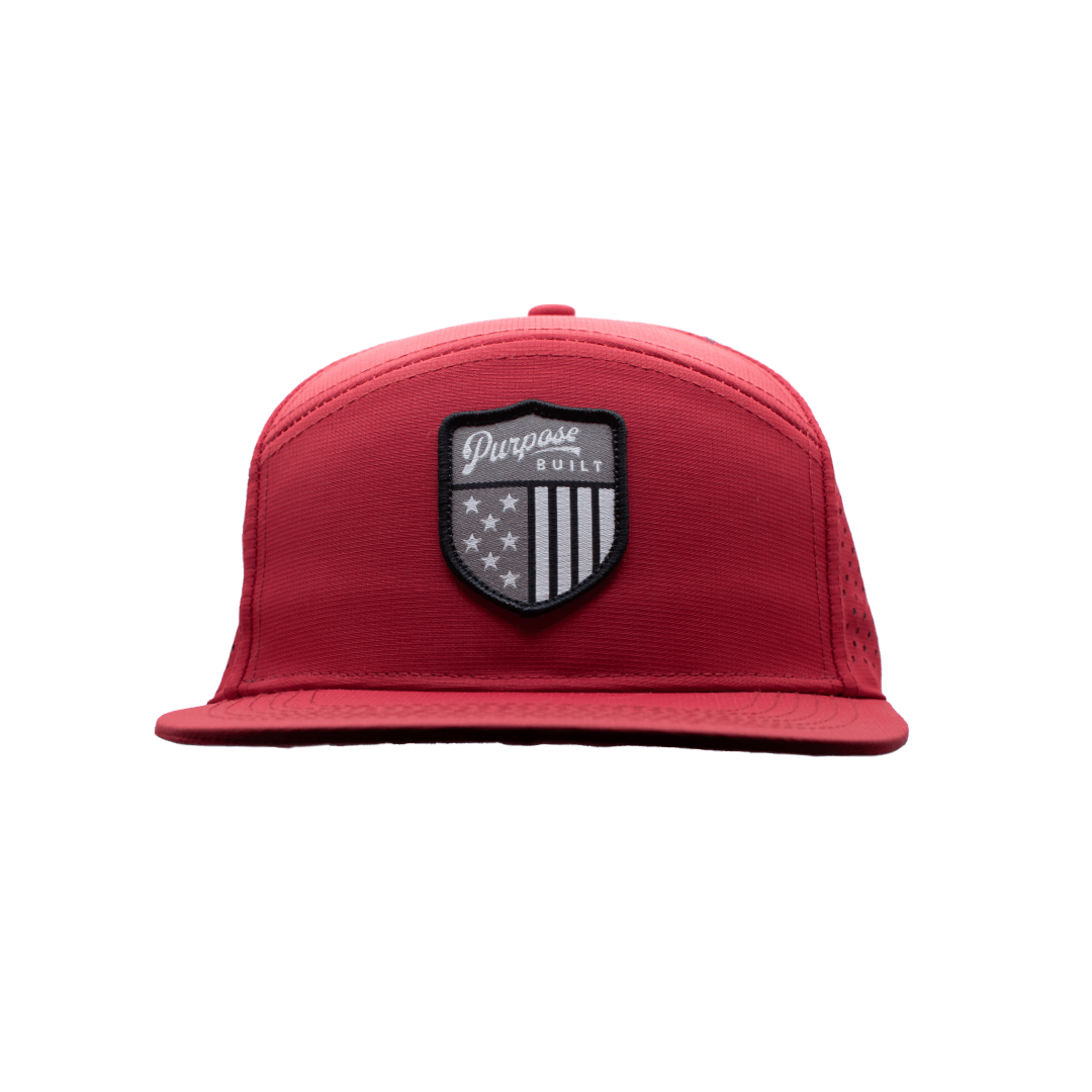 The Badge Hat - Water Resistant - Red