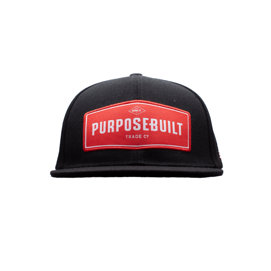 The Badge Snapback - Black/Red - Purpose-Built / Home of the Trades