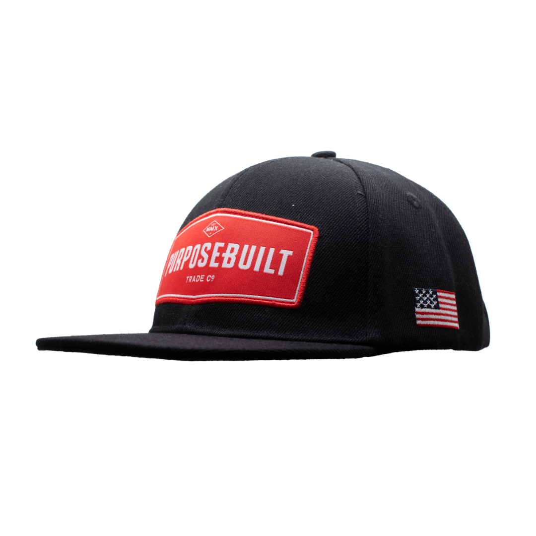 The Badge Snapback - Black/Red - Purpose-Built / Home of the Trades