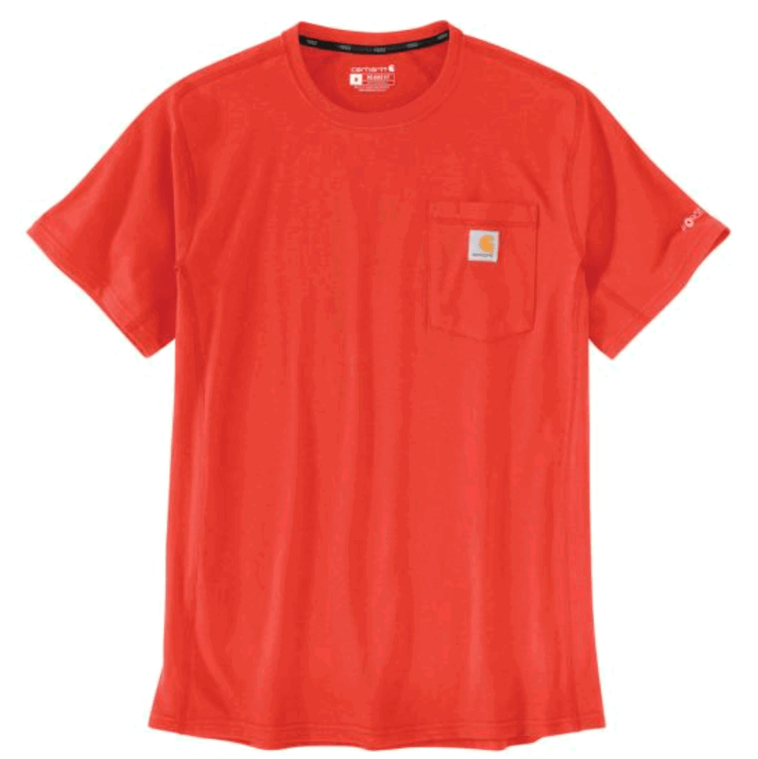 104616 - Carhartt force® relaxed fit midweight short-sleeve pocket t-shirt - Cherry Tomato - Purpose-Built / Home of the Trades -  - 