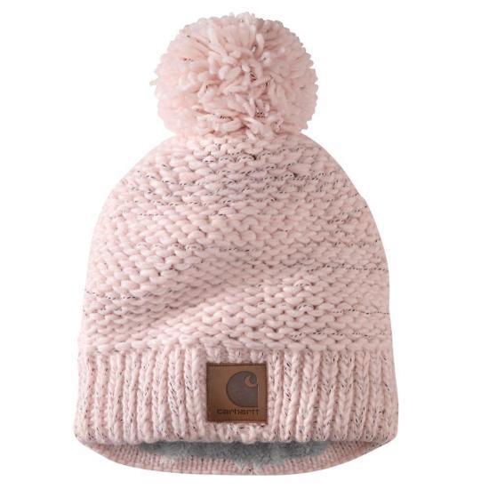 105469 - Rib Knit Sherpa-Lined Pom-Pom Beanie - Pink Salt - Purpose-Built / Home of the Trades -  - 