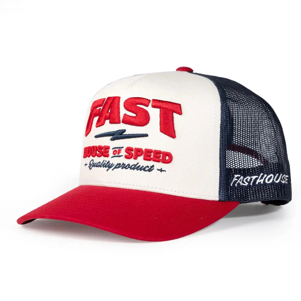 House of Speed Hat- Off White/Red