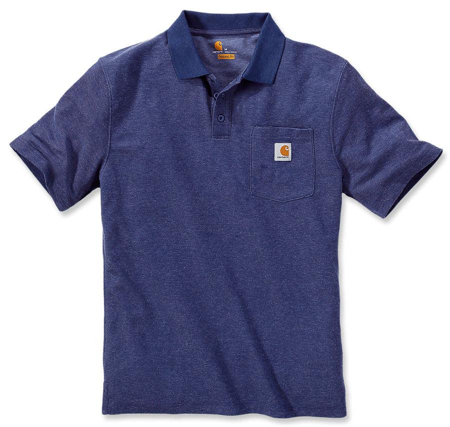 K570 - Loose fit midweight short-sleeve pocket polo - Cobalt Blue Heather - Purpose-Built / Home of the Trades