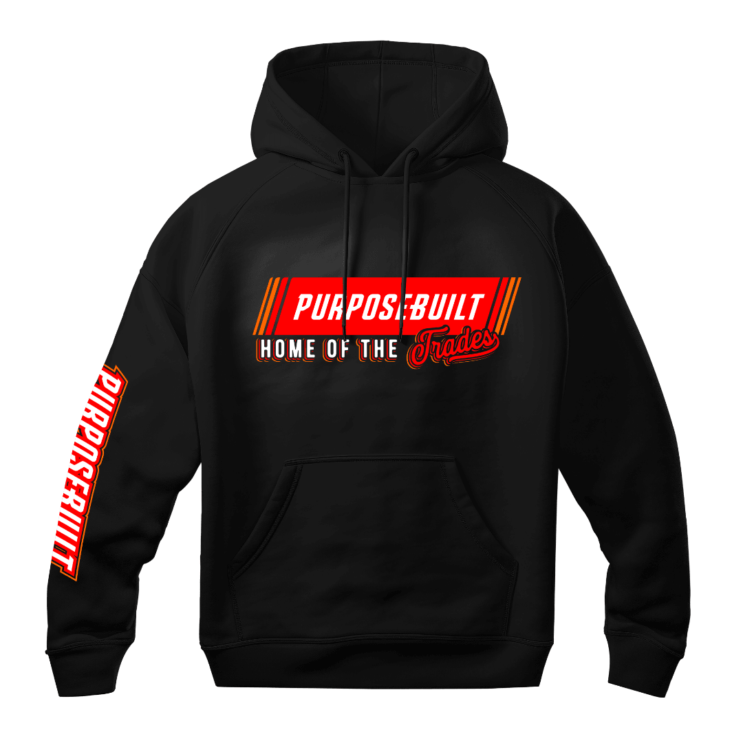 Youth Block Hoodie - Black - Purpose-Built / Home of the Trades