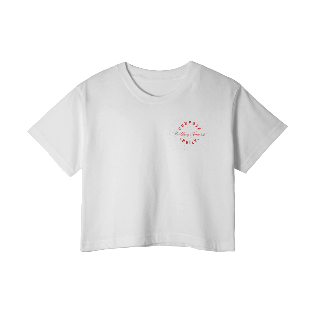 Building America Crop Top - White - Purpose-Built / Home of the Trades