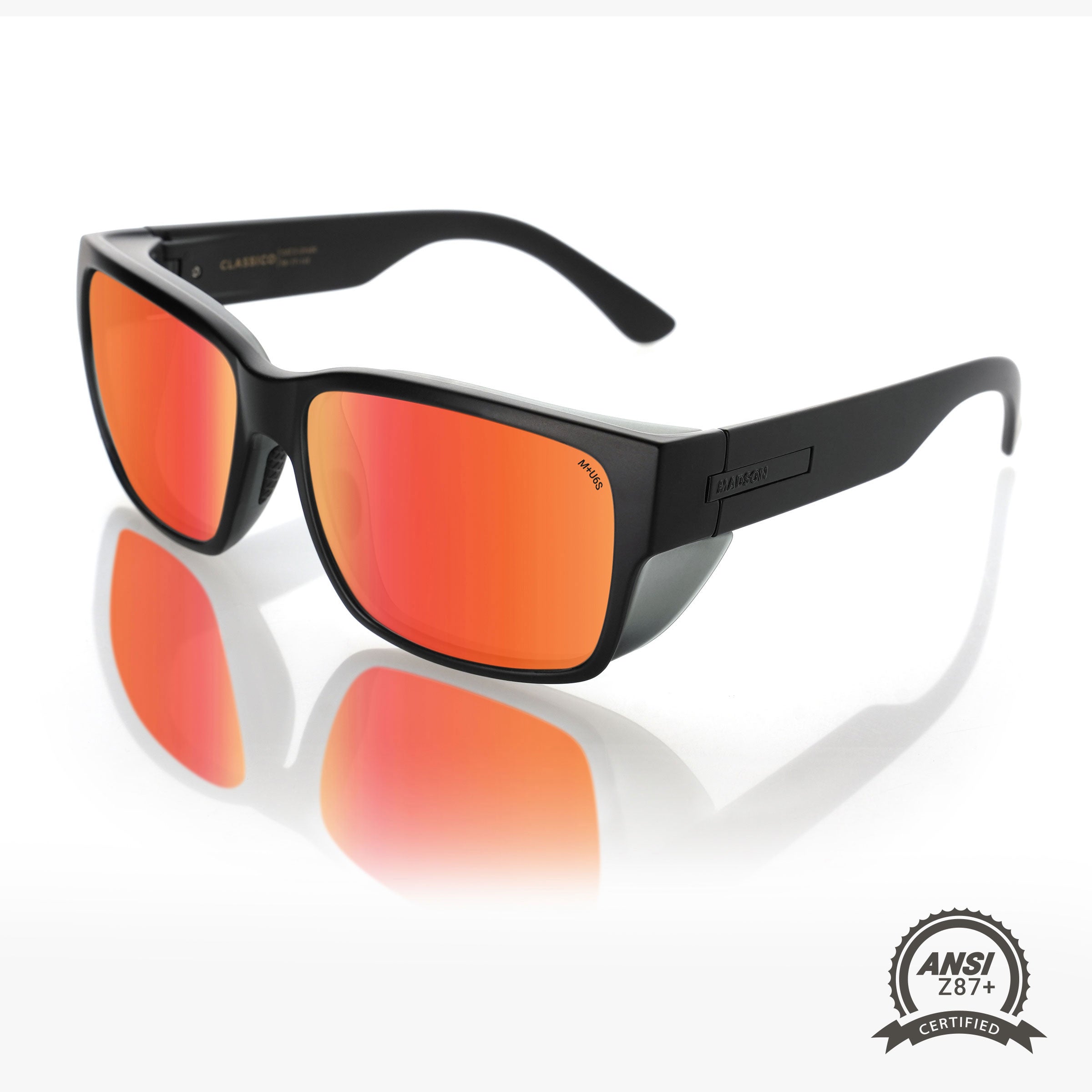 Classico Pro - Black on Black / Red Chrome Polarized (Z87+)