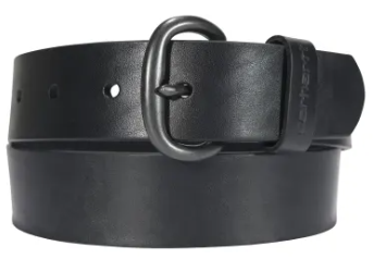 Women's Bridle Leather Debossed Keeper Belt - Black