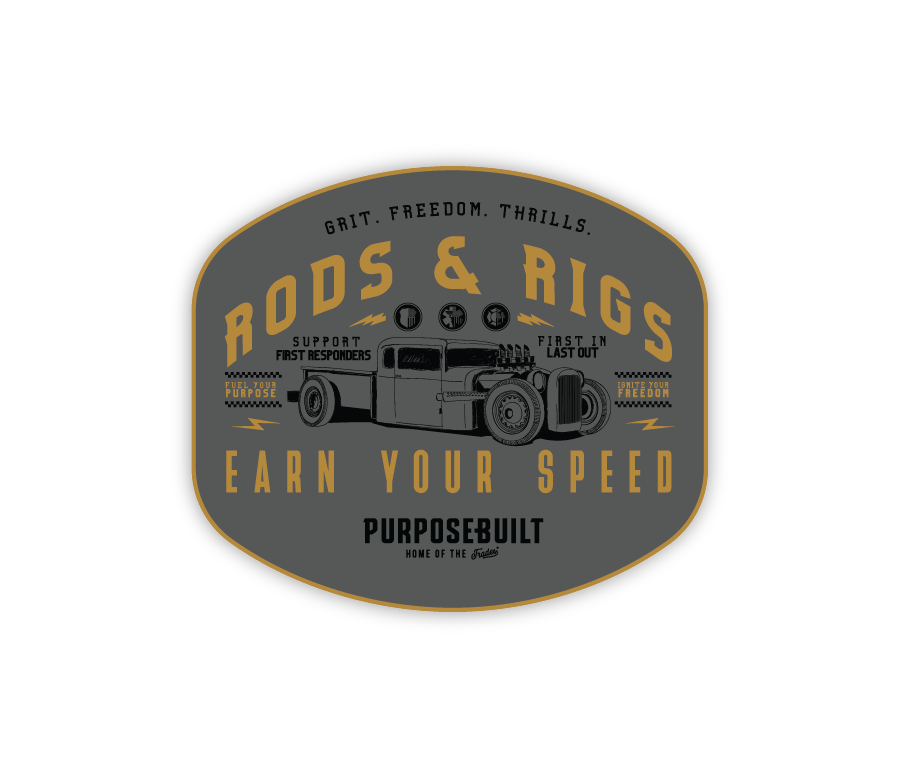Rods and Rigs Earn Your Speed Sticker 3in