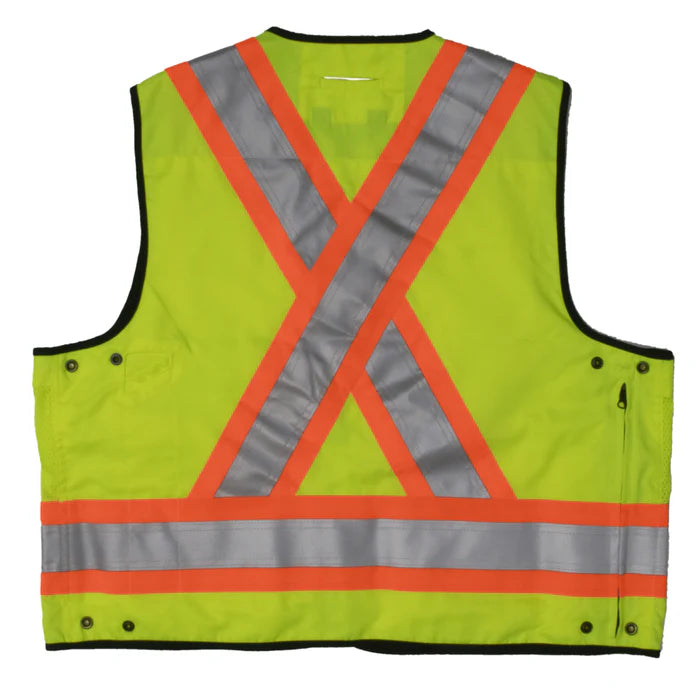 Surveyor Safety Vest X Back ANSI Class 2 - Lime