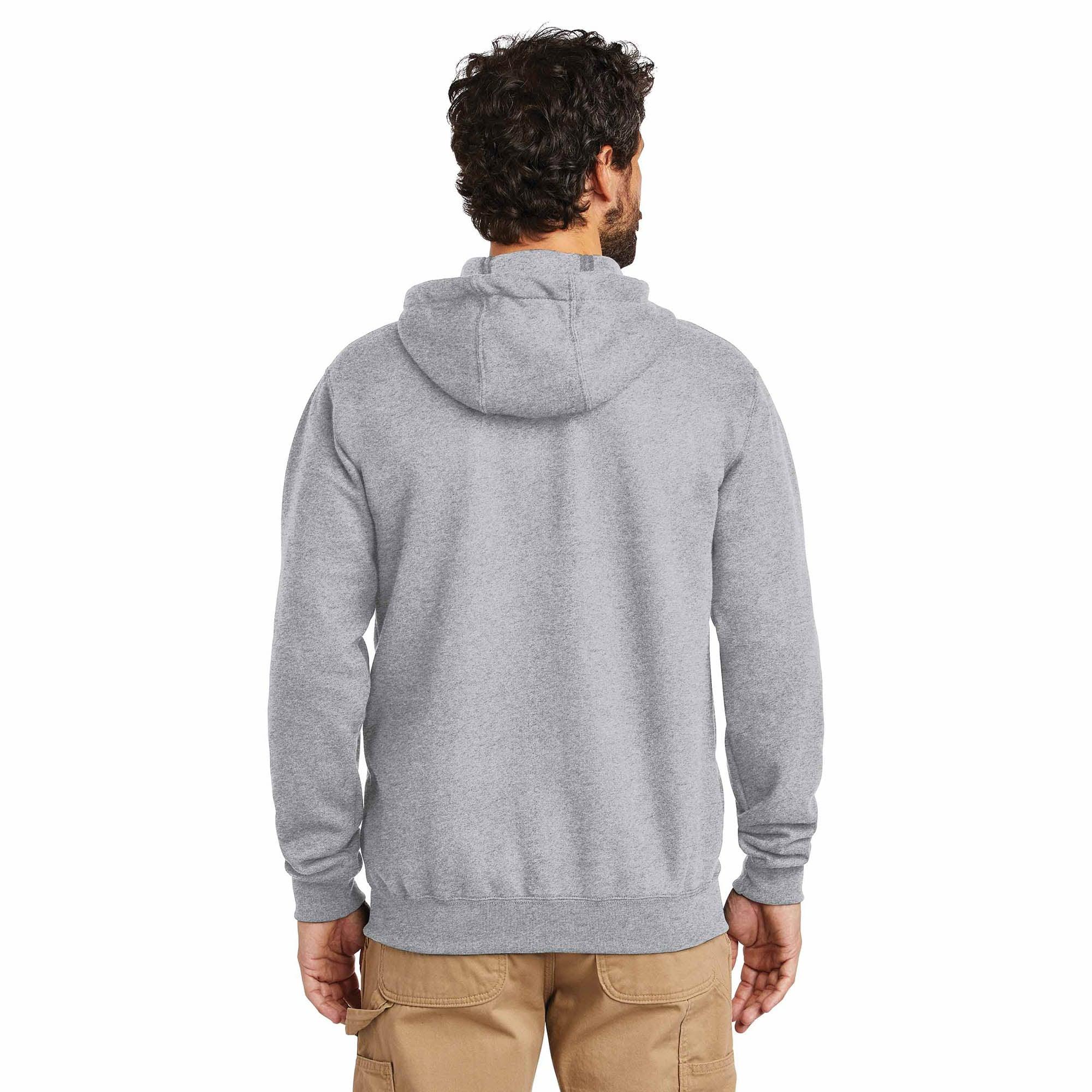 Fleece Hooded Zip Front Sweatshirt - Heather Grey