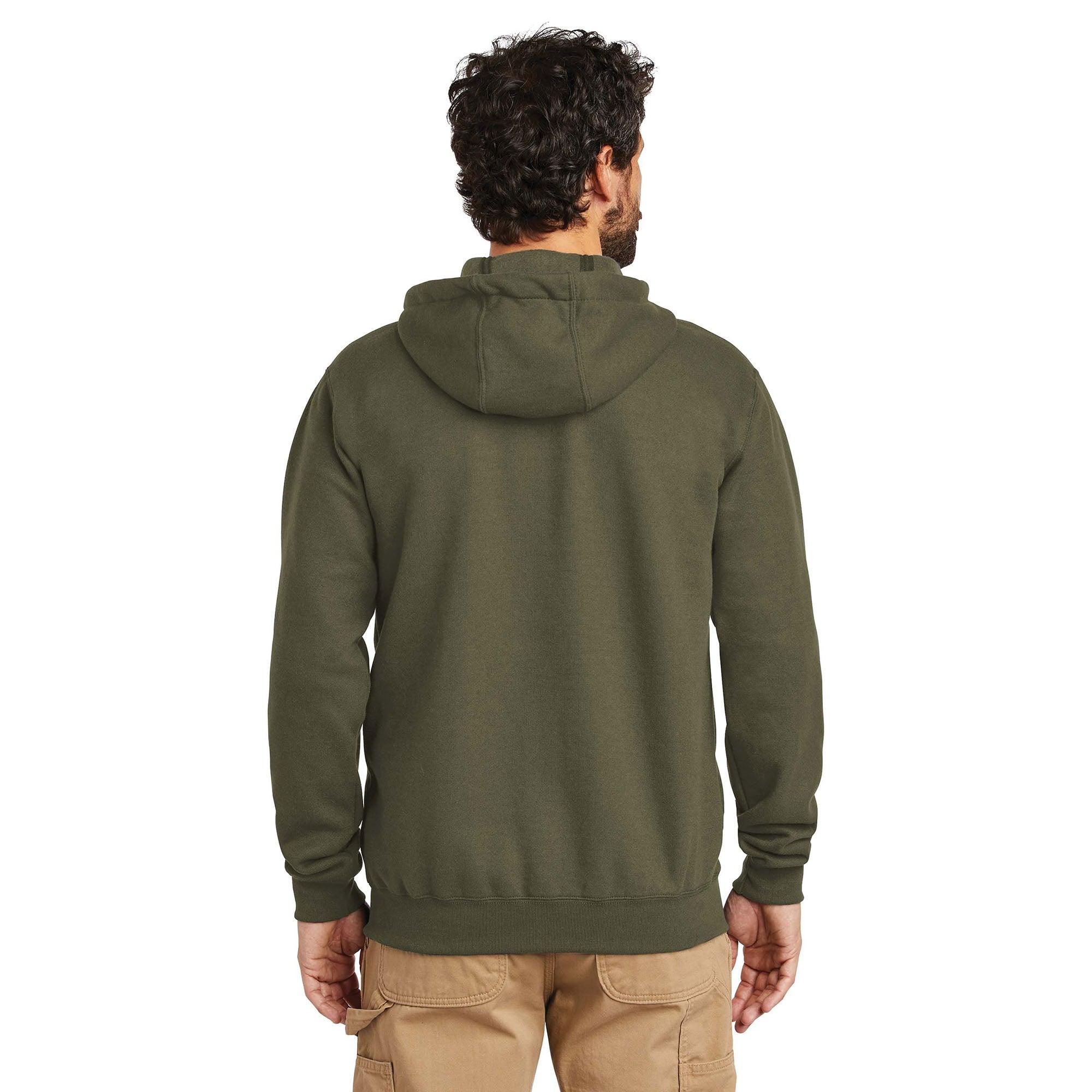 Fleece Hooded Zip-Front Sweatshirt - Moss