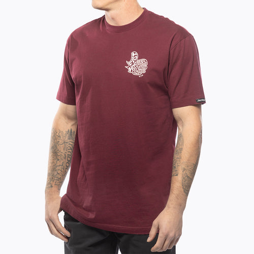 Satisfaction SS Tee - Maroon