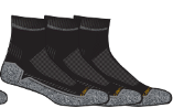 Force Midweight Quarter Sock 3-Pack - Black