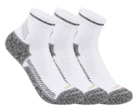 Force Midweight Quarter Sock 3-Pack - White