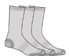 Midweight Cotton Blend Crew Sock 3-Pack - Grey