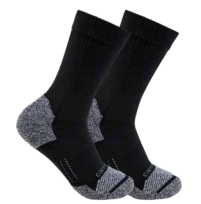 Women's Force Midweight Synthetic Blend Crew Sock 2-Pack - Black