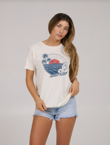 Women’s Beach Scene BF Tee, Off White