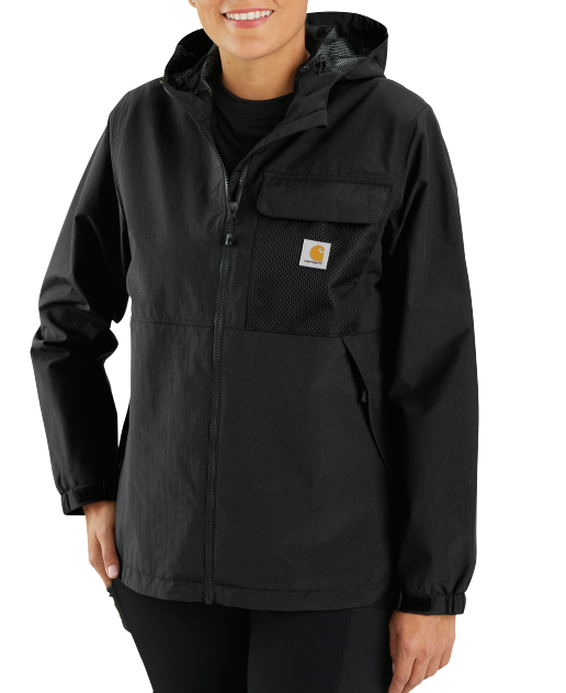 Women's Storm Defender® Loose Fit Lightweight Hooded Packable Jacket, Black