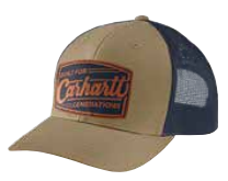 Canvas Mesh-Back Built Patch Cap, Dark Khaki