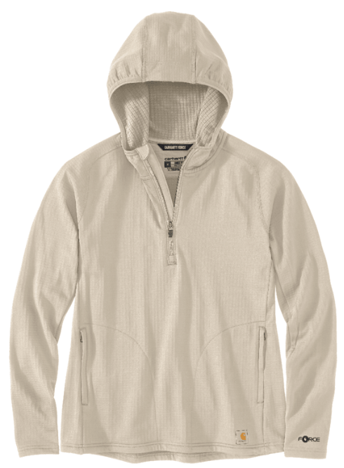 Women's Force Relaxed Fit Half-Zip Hooded T-Shirt - Oat Milk