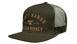 DHCM Flat Bill Snapback Hat - Military Green