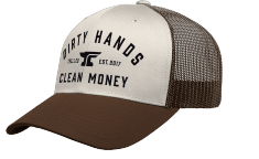 DHCM Curved Bill Snapback Hat - White Coyote Brown