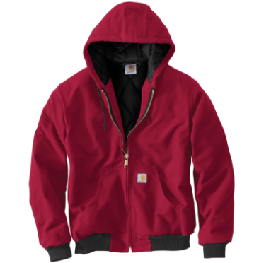 Flannel-Lined Active Jac J140 - Loose Fit - Firm Duck - 3 Warmest Rating - Industry Red