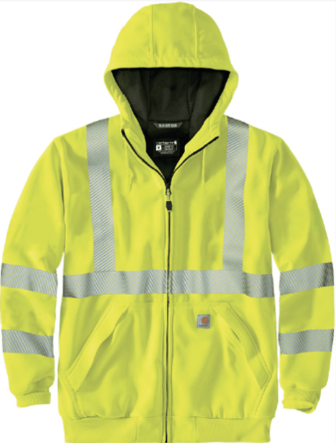 High-Vis LF MW Thermal-Lined Full-Zip Class 3-Bright Lime