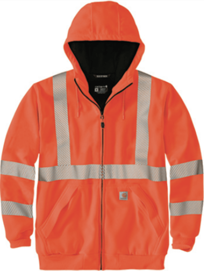 High-Vis LF MW Thermal-Lined Full-Zip Class 3-Bright Orange
