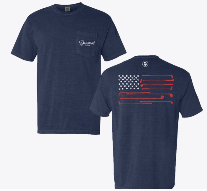 Barstool Golf Flag Pocket Tee - Navy
