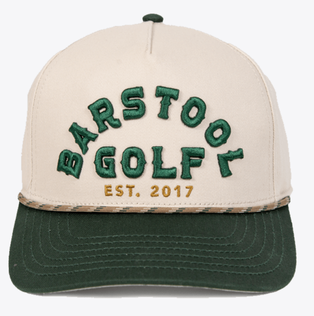 Barstool Golf Vintage Rope Snapback - Cream/Green